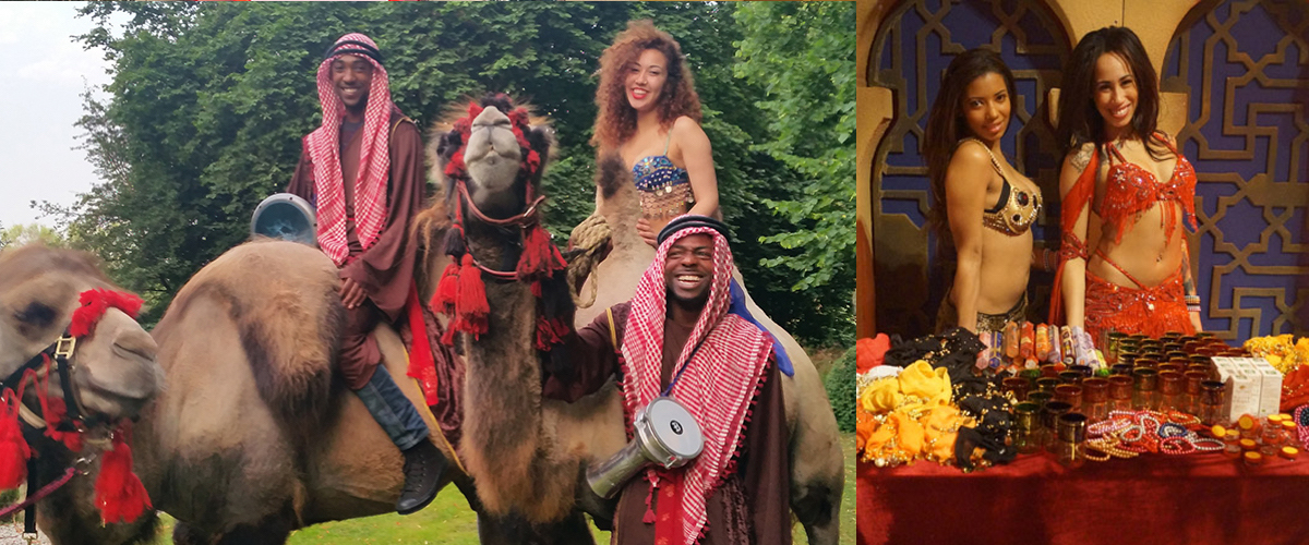 Buikdanseres op Oosterse tapijten